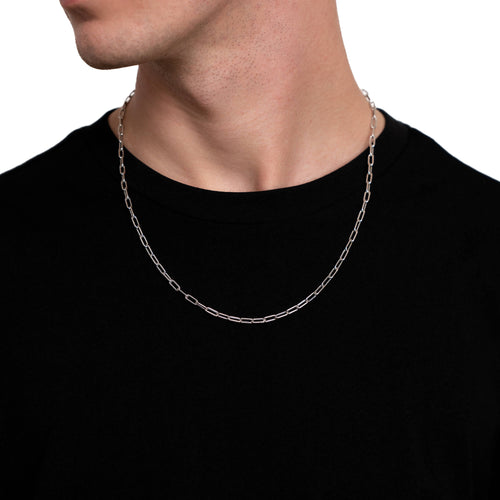 PAPER CLIP CHAIN GOLD CHAIN 3.50MM 585 WHITE GOLD - IDENTIM®