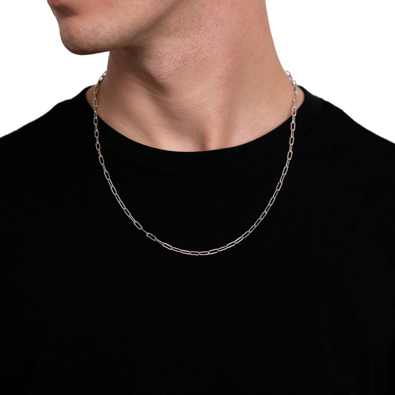 PAPER CLIP CHAIN GOLD CHAIN 3.50MM 585 WHITE GOLD