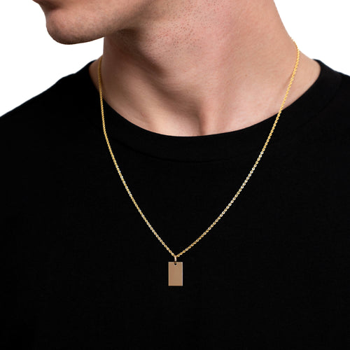 ENGRAVING PLATE STRETCH NECKLACE 585 GOLD - IDENTIM®