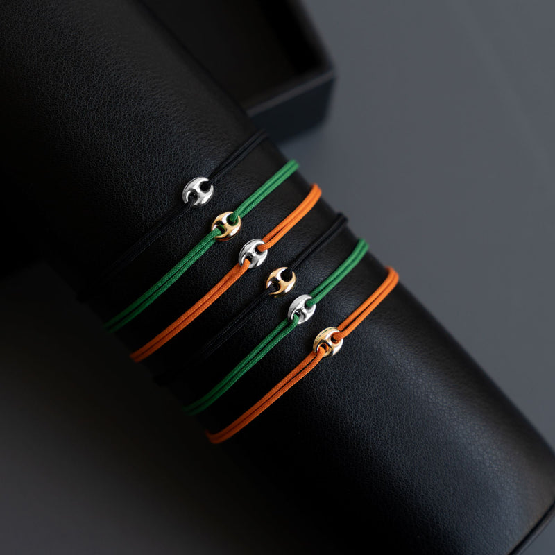 BEAN BRACELET GREEN 750 GOLD