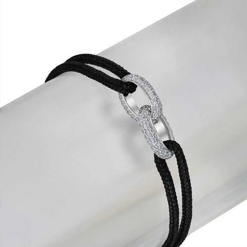 BRILLIANCE BRACELET FABRIC BRACELET 585 WHITE GOLD LAB DIAMONDS
