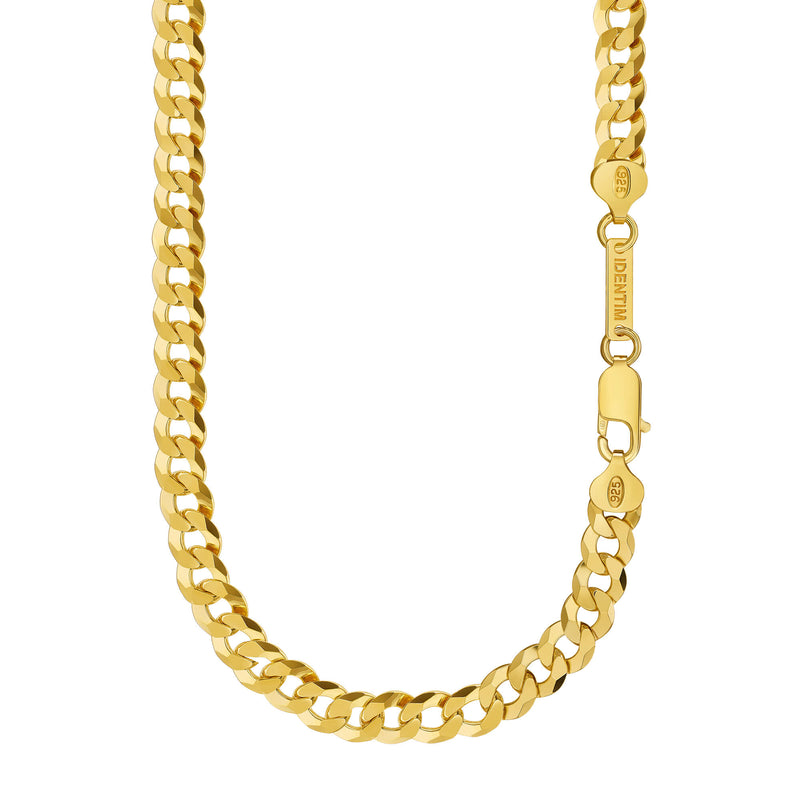 CURB CHAIN 925 SILVER 18 CARAT GOLD PLATED 7,80MM