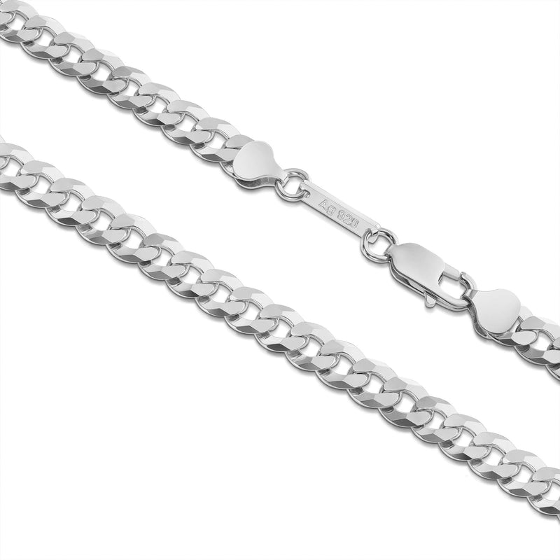 CURB CHAIN 925 SILVER RHODIUM-PLATED 7,80MM