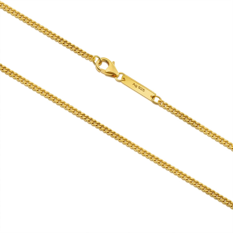 Curb chain 925 silver 18 carat gold-plated 2.40mm
