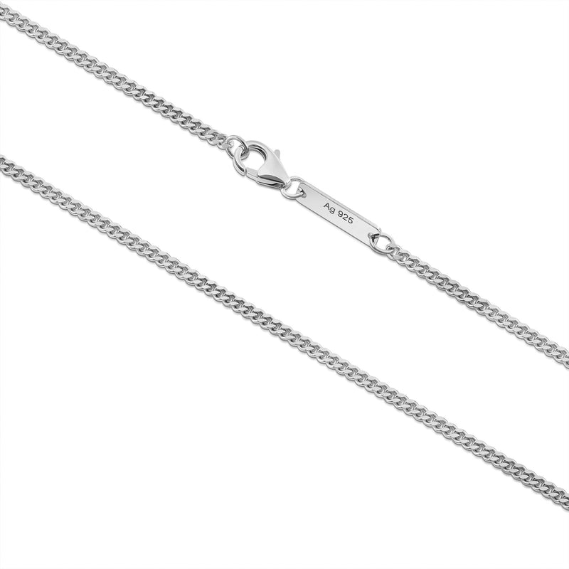 Curb chain 925 silver rhodium-plated 2.40mm