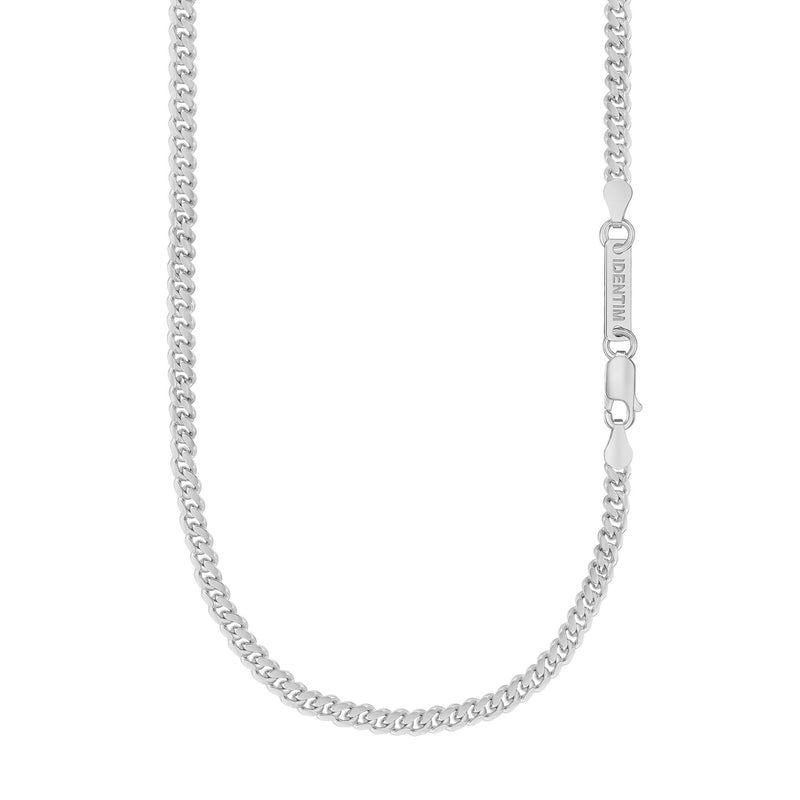 CURB CHAIN CUBAN 925 SILVER RHODIUM PLATED 4,00MM