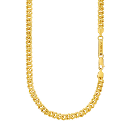 CURB CHAIN CUBAN 925 SILVER 18 CARAT GOLD PLATED 5,30MM - IDENTIM®