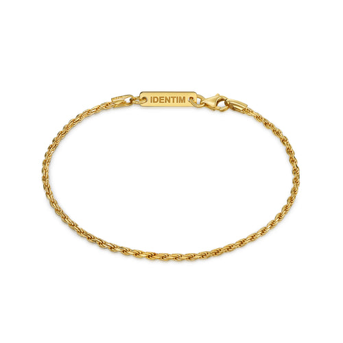 CORD CHAIN BRACELET 925 SILVER 18 CARAT GOLD PLATED 2,00MM - IDENTIM®