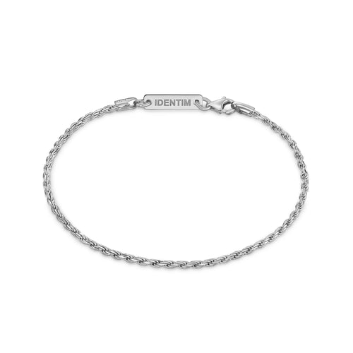 CORD CHAIN BRACELET 925 SILVER RHODIUM PLATED 2,00MM - IDENTIM®