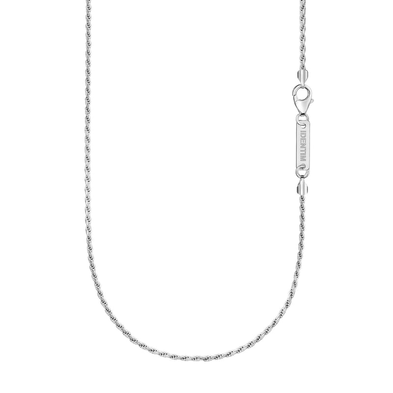 Cord necklace 925 silver rhodium-plated 2.00mm
