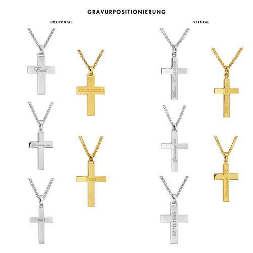 CROSS NECKLACE POLISHED 925 SILVER RHODIUM PLATED - IDENTIM®