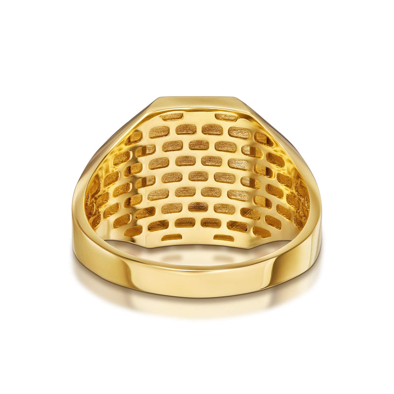 SIGNET RING BRUSHED OCTAGON 585 GOLD
