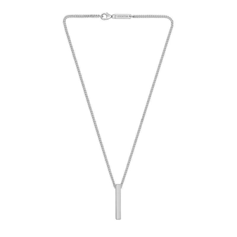 BAR NECKLACE POLISHED 925 SILVER RHODIUM PLATED