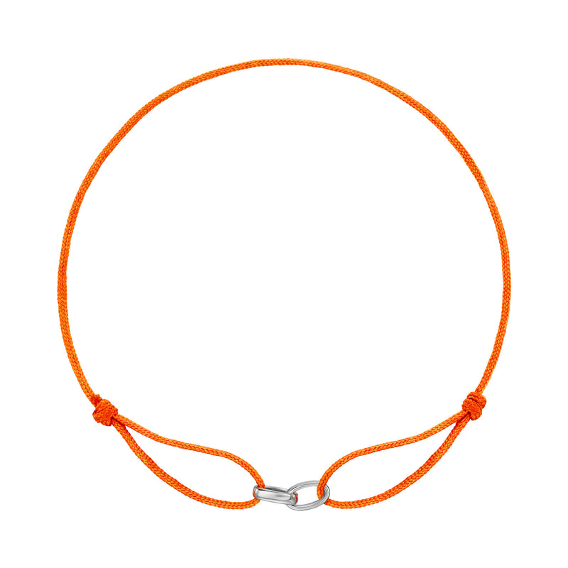 GLORY BRACELET ORANGE STOFFARBAND 585 WHITE GOLD