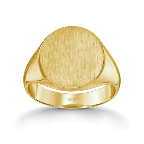 SIGNET RING BRUSHED OVAL 585, 750 GOLD - IDENTIM®