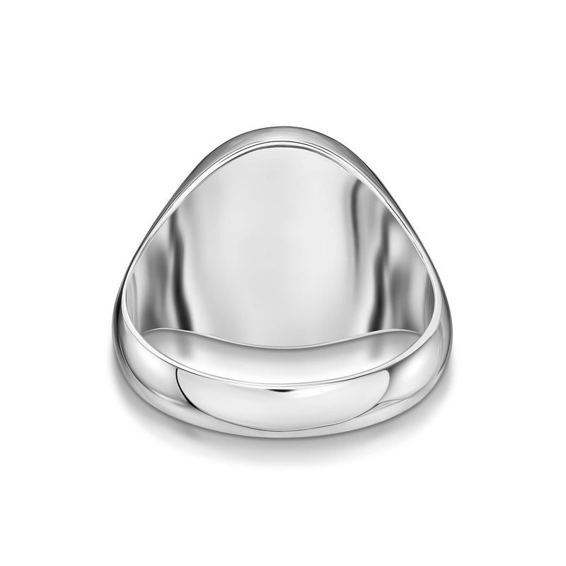 Signet ring brushed oval 925 silver rhodium-plated