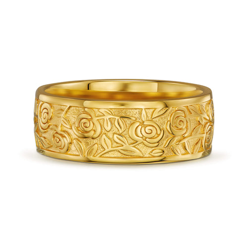ROSE RING 925 SILVER 18 CARAT GOLD PLATED - IDENTIM®