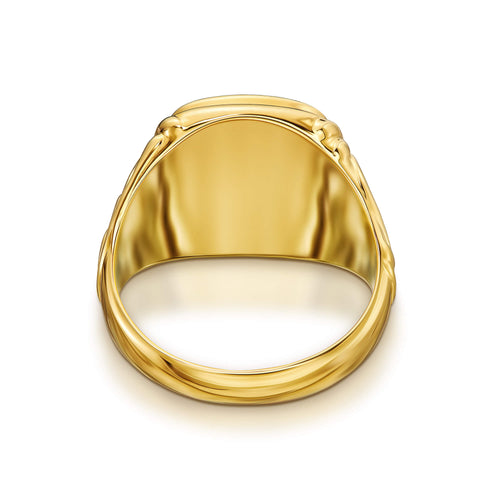 ART NOUVEAU SIGNET RING 925 SILVER 18 CARAT GOLD PLATED - IDENTIM®