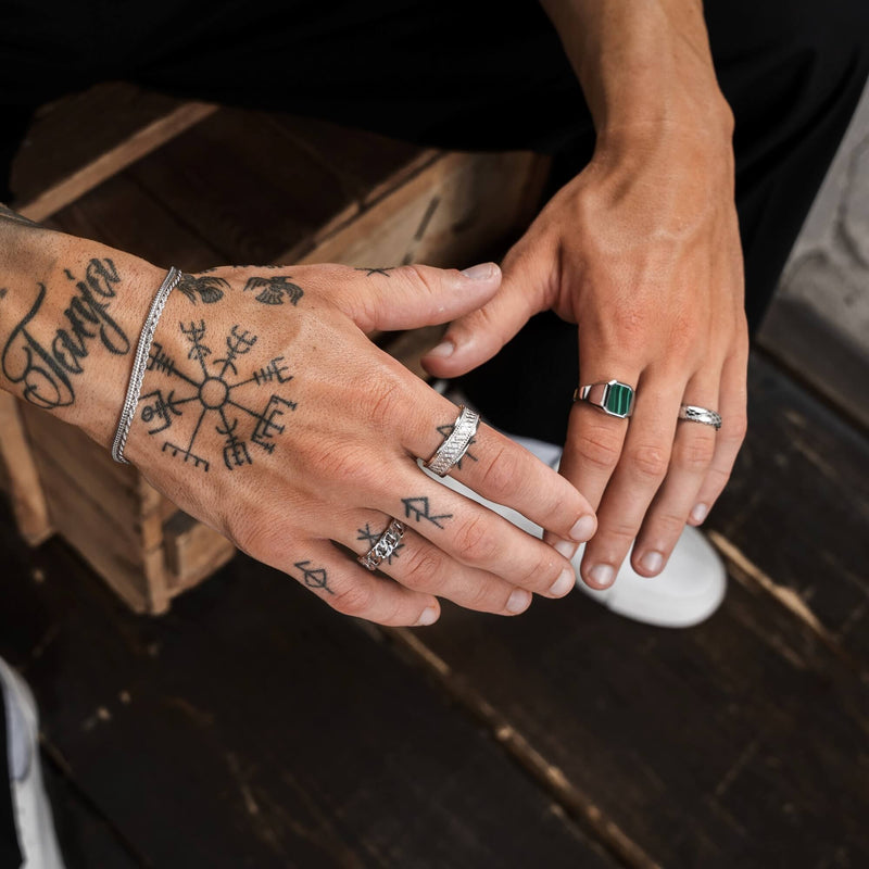 BOLD X RING 925 SILVER RHODIUM PLATED