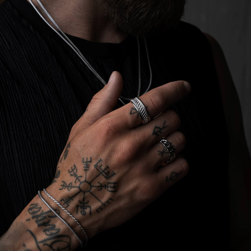 BOLD X RING 925 SILVER RHODIUM PLATED