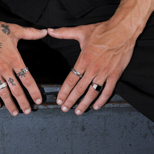 SNAKE RING 925 SILVER RHODIUM-PLATED - IDENTIM®