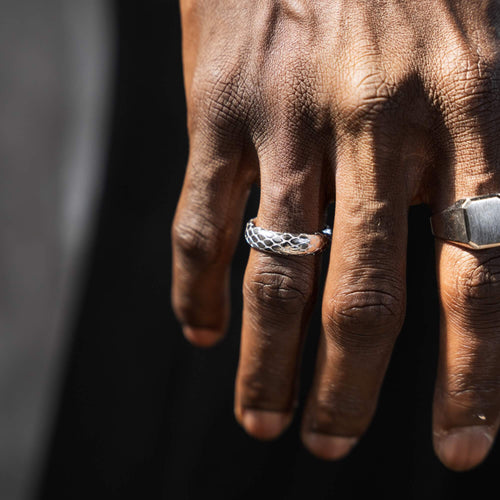 SNAKE RING 925 SILVER RHODIUM-PLATED - IDENTIM®