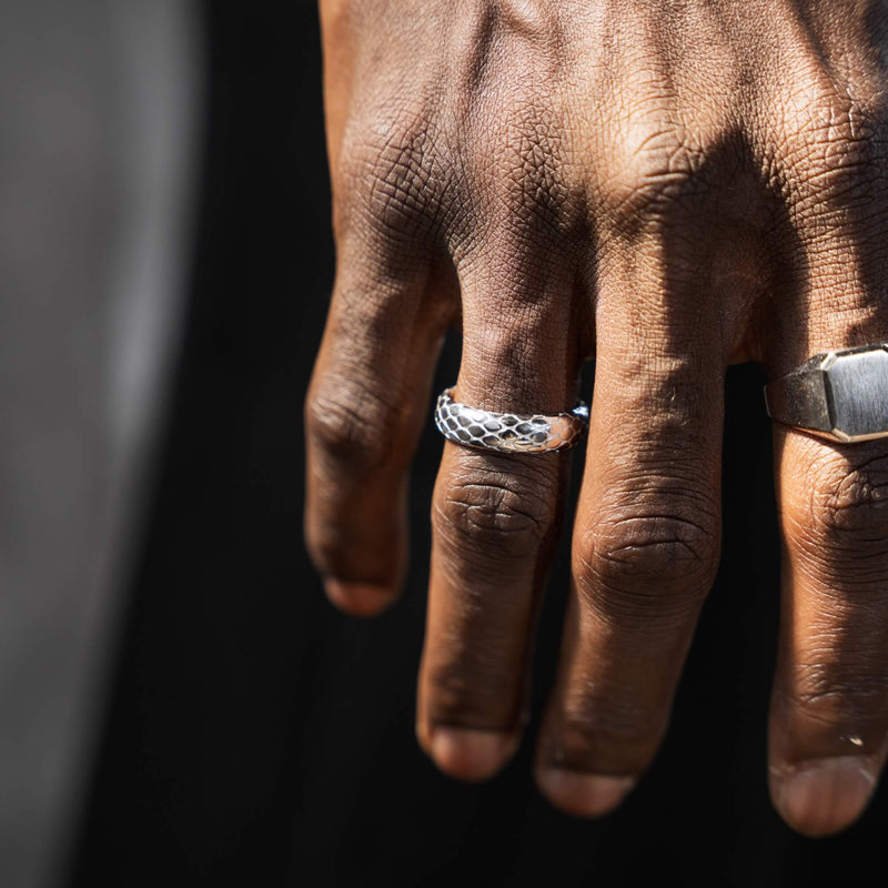 SNAKE RING 925 SILVER RHODIUM PLATED