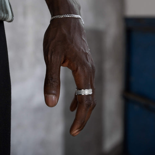 BOLD X RING 925 SILVER RHODIUM-PLATED - IDENTIM®