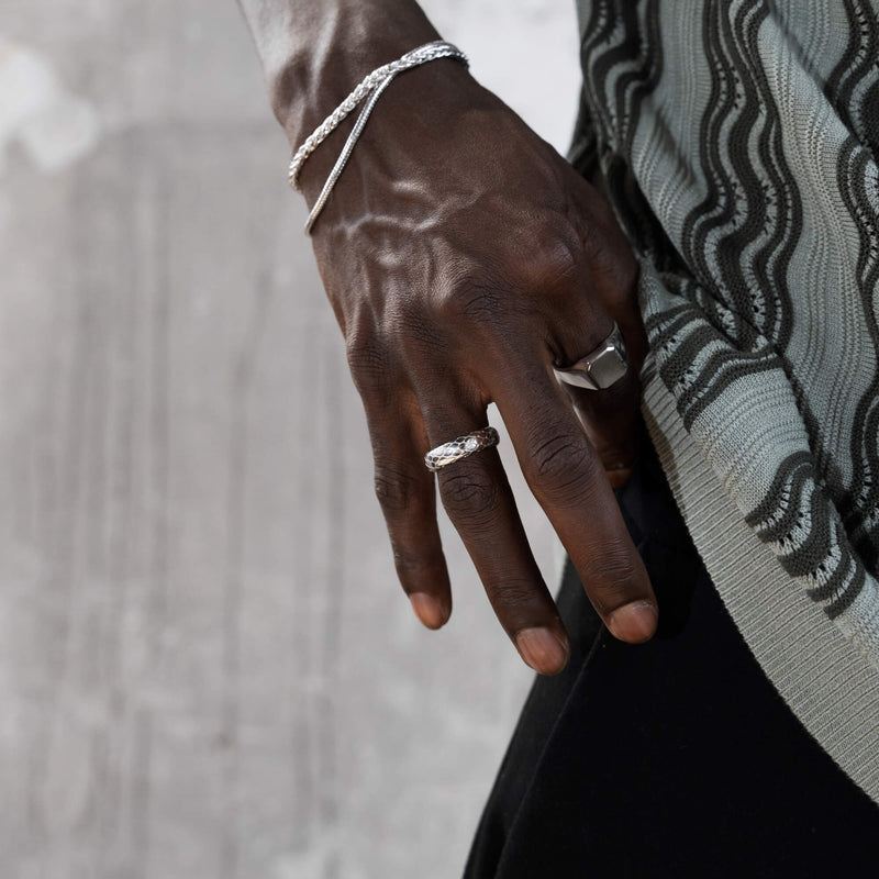 SNAKE RING 925 SILVER RHODIUM PLATED