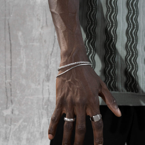 SNAKE CHAIN SET 925 SILVER RHODIUM PLATED 2,50MM - IDENTIM®