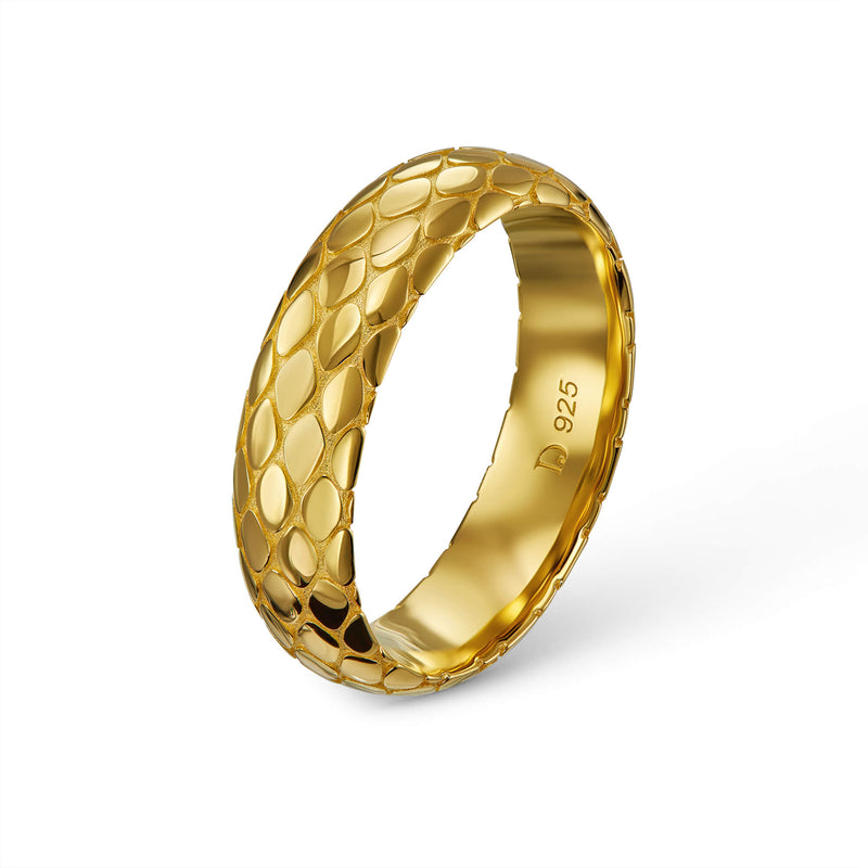 SNAKE RING 925 SILVER 18 CARAT GOLD PLATED