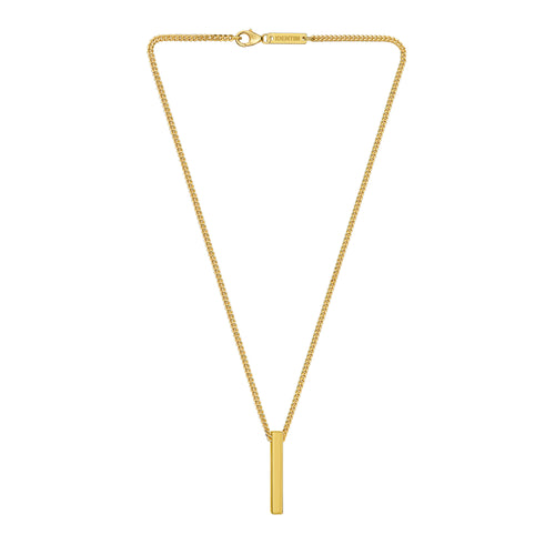 BAR NECKLACE POLISHED 925 SILVER 18 CARAT GOLD PLATED - IDENTIM®