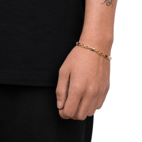 PLATE STIRRUP GOLD BRACELET 5,50MM 585 GOLD - IDENTIM®