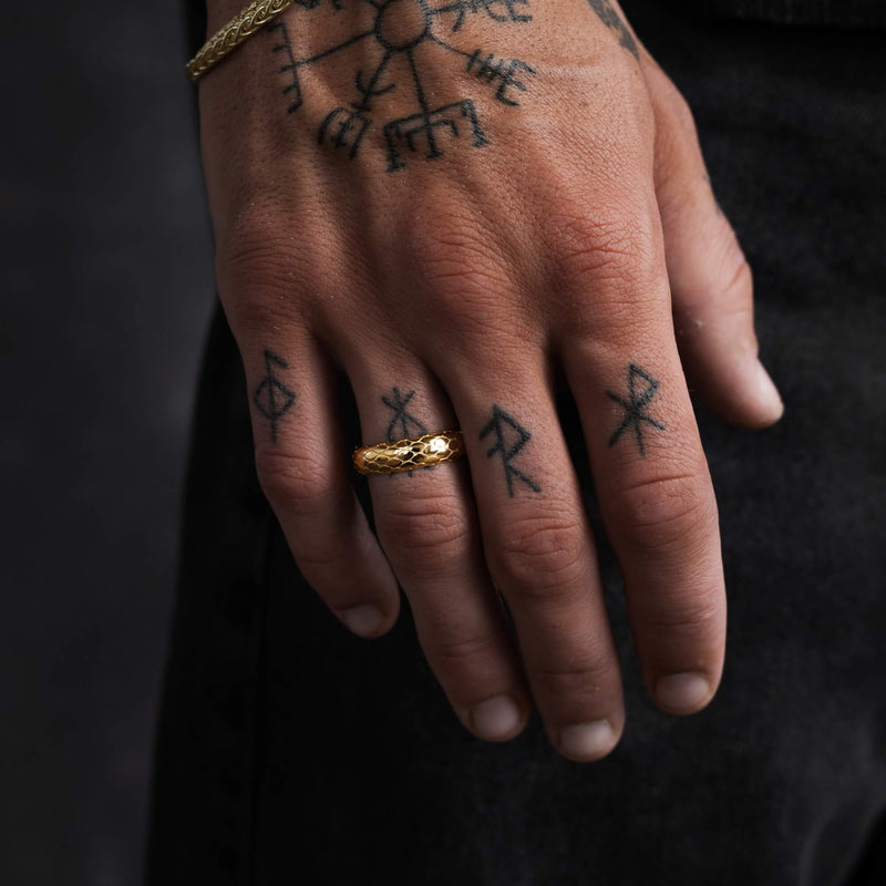 SNAKE RING 925 SILVER 18 CARAT GOLD PLATED
