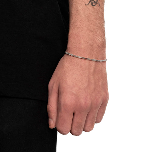 FRANCO BRACELET GOLD BRACELET 2.00MM 585 WHITE GOLD - IDENTIM®