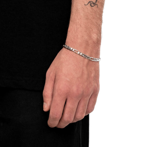 FIGARO BRACELET GOLD BRACELET 5,50MM 585 WHITE GOLD - IDENTIM®