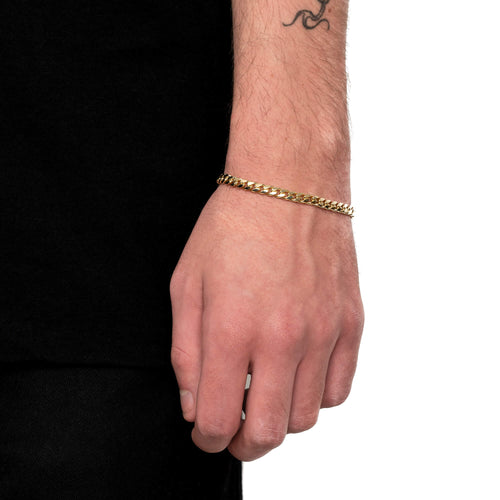 CURB CHAIN BRACELET CUBAN GOLD BRACELET 5,00MM 750 GOLD - IDENTIM®