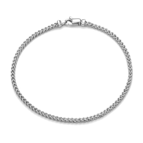 FRANCO BRACELET GOLD BRACELET 2.00MM 585 WHITE GOLD - IDENTIM®