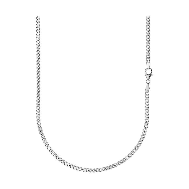 Curb chain 925 silver rhodium-plated 3.30mm