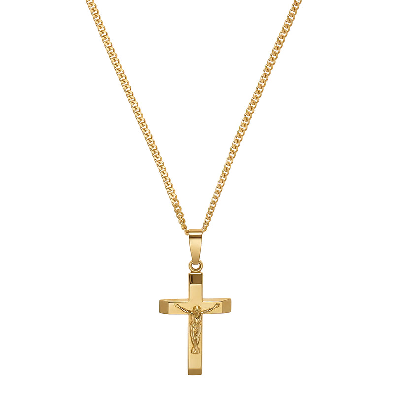 CROSS BODY NECKLACE 925 SILVER 18 CARAT GOLD PLATED