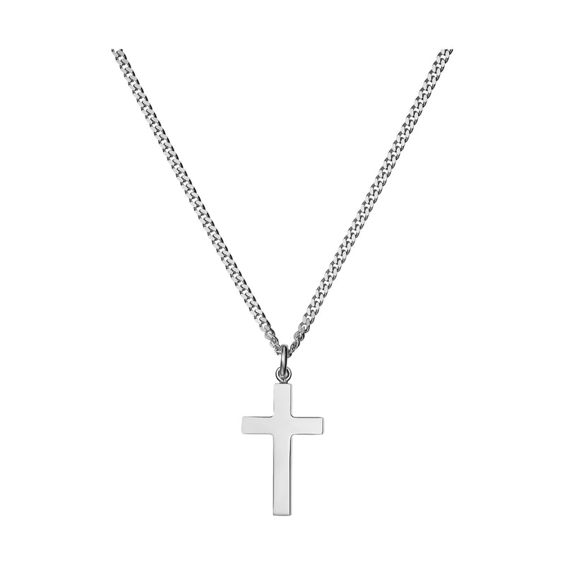 CROSS NECKLACE 925 SILVER RHODIUM PLATED