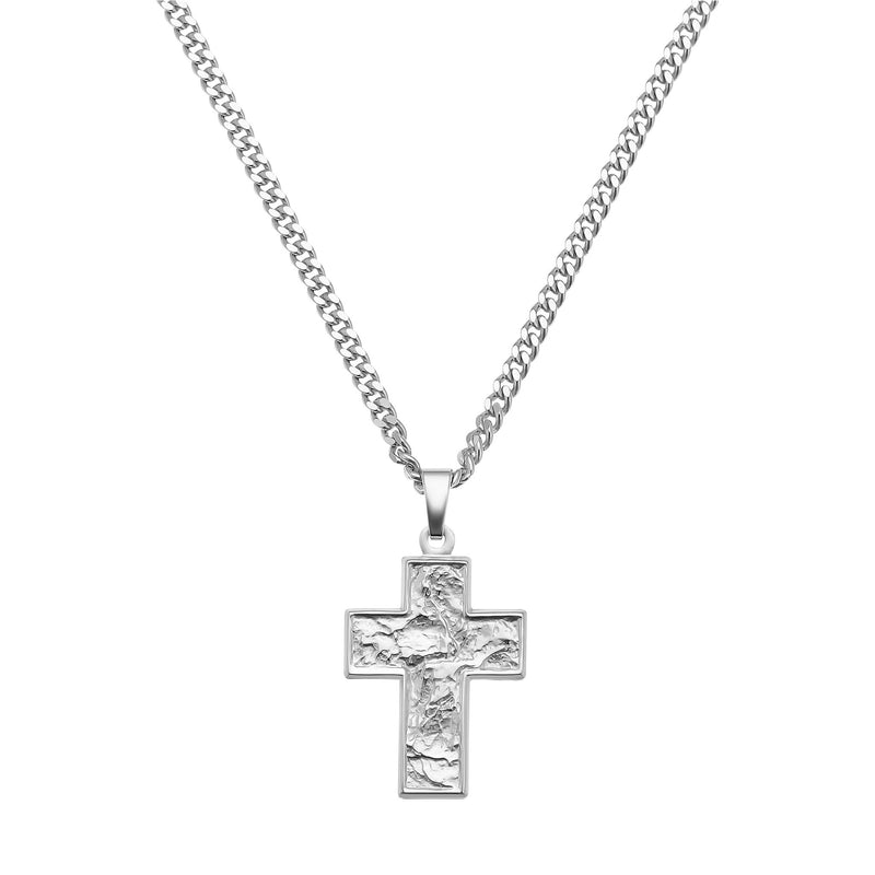CROSS NECKLACE SUENO 925 SILVER RHODIUM PLATED