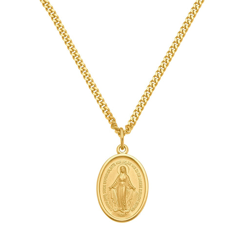 MADONNA NECKLACE 925 SILVER 18 CARAT GOLD PLATED - IDENTIM®
