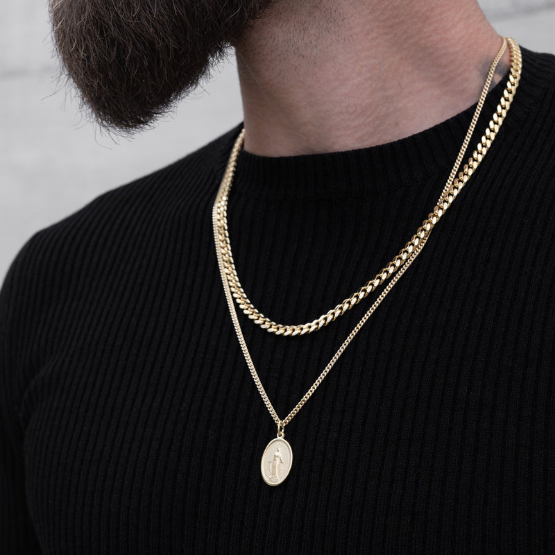 MADONNA NECKLACE 925 SILVER 18 CARAT GOLD PLATED