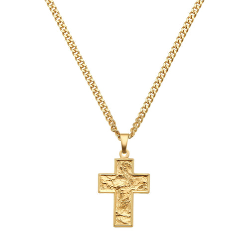 CROSS NECKLACE SUENO 925 SILVER 18 CARAT GOLD PLATED - IDENTIM®