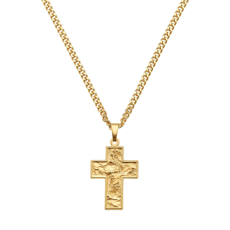 CROSS NECKLACE SUENO 925 SILVER 18 CARAT GOLD PLATED