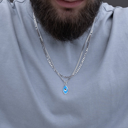 NAZAR EYE NECKLACE 925 SILVER RHODIUM PLATED - IDENTIM®