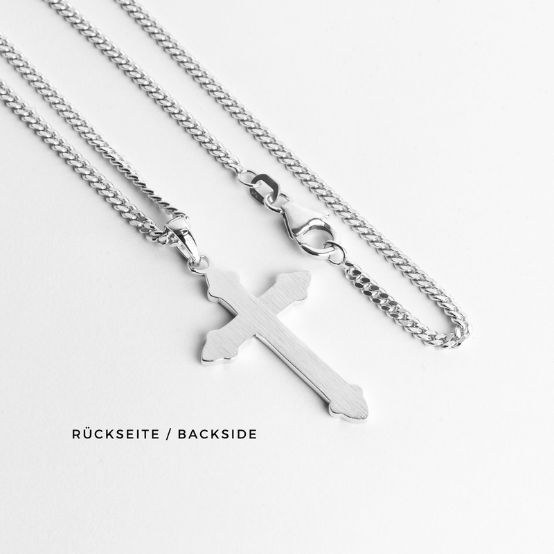 CROSS NECKLACE ORNAMENTS 925 SILVER RHODIUM PLATED