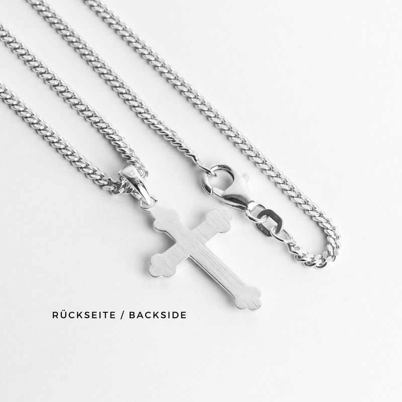 CROSS BODY NECKLACE 925 SILVER RHODIUM PLATED