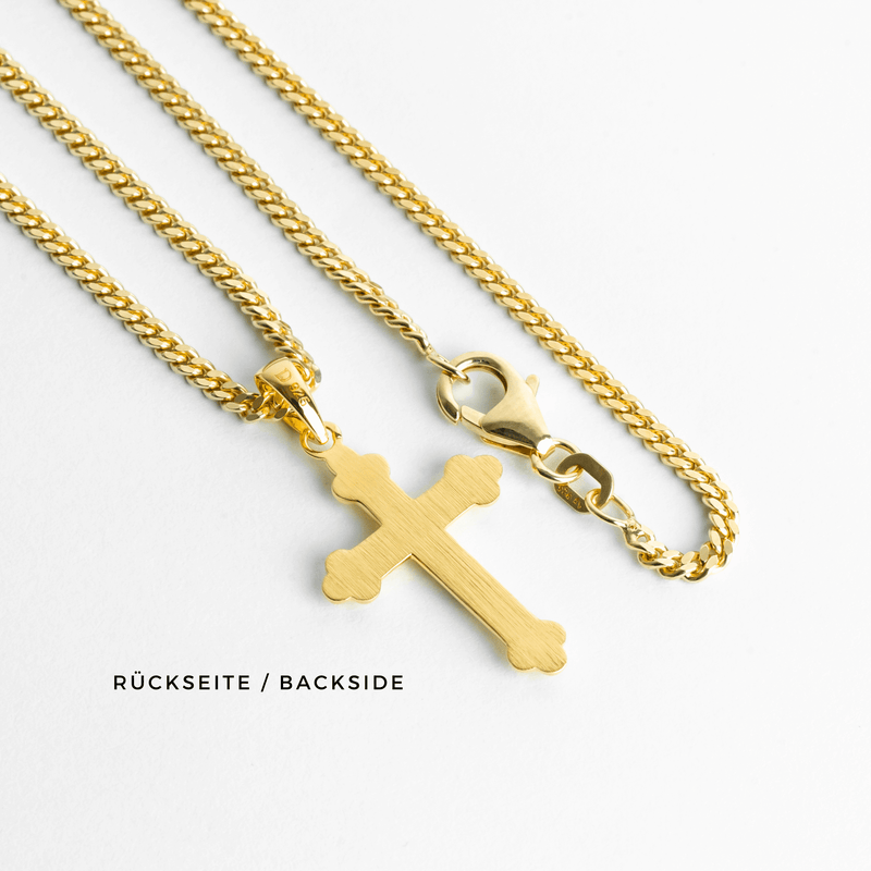 CROSS BODY NECKLACE 925 SILVER 18 CARAT GOLD PLATED